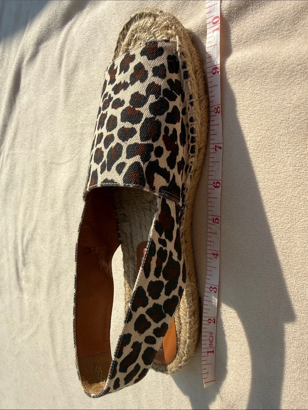 Stella McCartney Black and Cream Leopard Espadrille Slingbacks